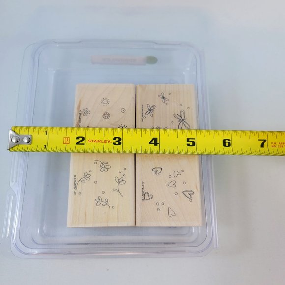 Wood Stamp Set Stampin’ Up! Sprinkles Background Butterfly Heart Flower Paper - Picture 7 of 7